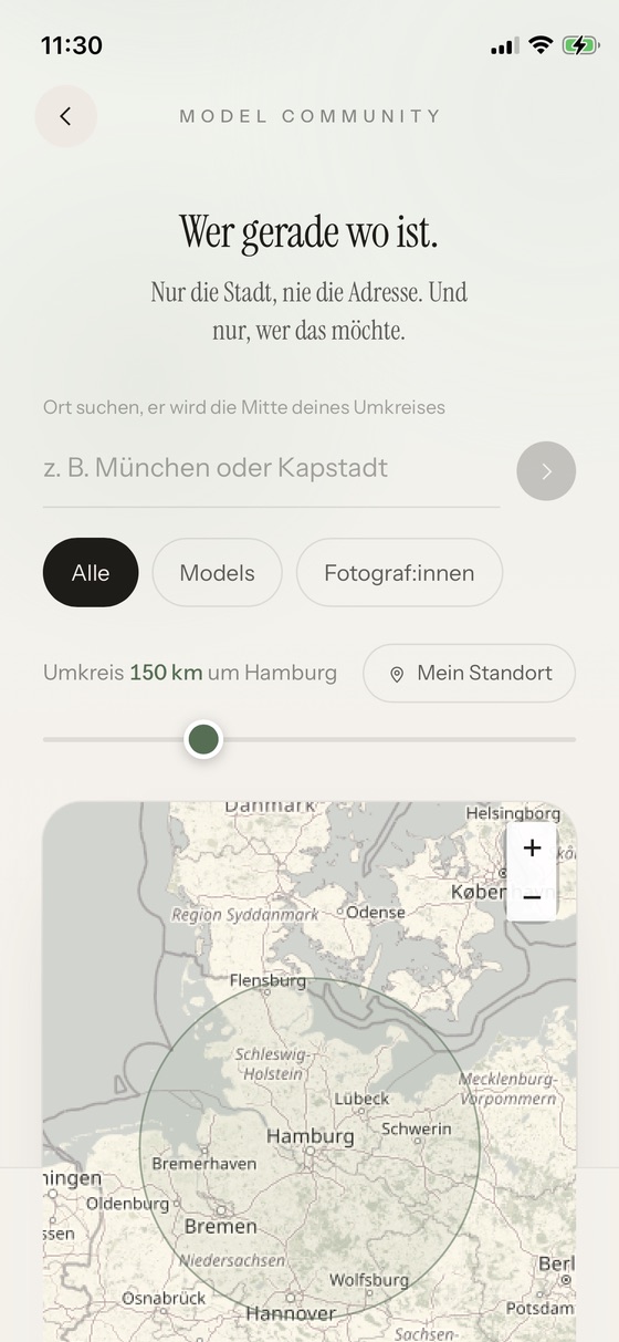 Karte mit Umkreis-Suche